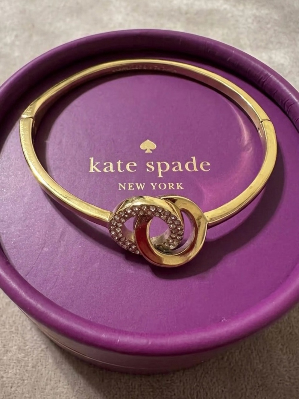 Kate spade Gold Interlocking Crystal Ring Bangle